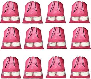 geetacreation Luggage Covers Dust Proof Shoes Bag 12 Pcs Your Footwear from Water/dust - Florescent Luggage Cover