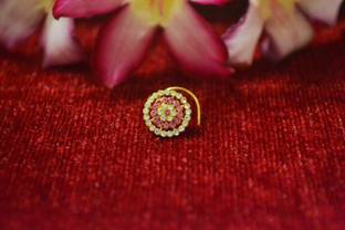 SHREEVARAM Gold-plated Plated Brass Nose Ring