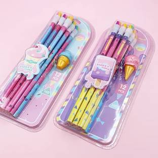 ARNIYAVALA Stylish Pencils Stationary Kit - Pencil Set with Ice-Cream Shaped Erasers Kids Pencil