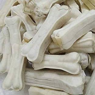 KALEYE Dog Bones 5 Inches 1 Kg Rawhide Pressed chewable Bone Calcium Treat 5 Inch Beef Dog Chew