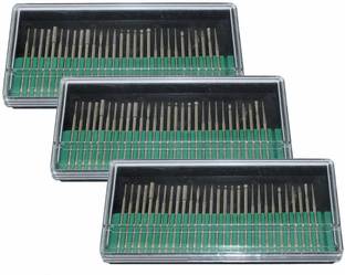 metrotools 3PCS- 30PCDiamond Burr Bits 3MM Diamond Drill Bit Glass Small Pipe Deburring Rotary Tool Accessories 90 Pieces Rotary Bit Set