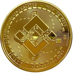Craftbia BNB Binance Coin Made of Real Metal Gold Plated Crypto Coin Decorative Showpiece  -  4 cm