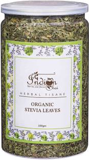 The Indian Chai Organic Stevia Tea Leaves 100g, Herbal Tea, Caffeine Free Herbal Tea Tin