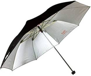 Kc Paul and sons K C PAUL THREE FOLD BLACK SOLID POLYESTER UMBRELLA Umbrella