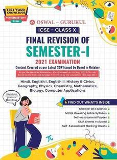 Final Revision of ICSE Class 10 Semester I Exam 2021  - of All Subjects, Chapter Summary & Self Assessment Marking Sheet
