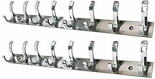 SMW Pack of 2 Stainless Steel .Premium Fescue Dual Edge. 8 PIN Cloth Hanger Door Hanger