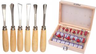 metrotools 6MM CARBIDE ROUTER BIT SET WOOD CUTTER TOOL SET WOOD CUTTERS ROUTER BIT SET 6pcs Woodcarving Chisel Wood Carving Tool