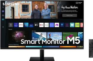 SAMSUNG M5 81.28 cm (32 inch) Full HD LED Backlit VA Panel with embedded TV Apps, PC-less productivity with Samsung DeX, Office 365, Google Duo app, and IoT Hub, Built-in Speakers, Ultrawide Game View Smart Monitor (LS32CM500EWXXL)
