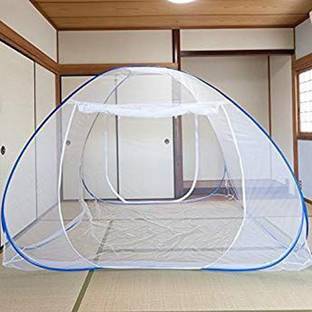 SIFRA Polyester Adults Washable sky blue Mosquito Net