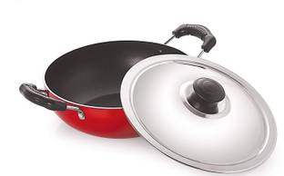 RBGIIT Idli Handva Maker Kadai Gas Stove Two Side Handle With Steel Lid Sets I-48 Induction & Standard Idli Maker
