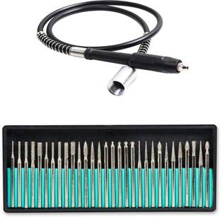 metrotools 1PC 42 inch Flexible Drill Drive Shaft with 1/8 chucks rotary tool 1 PC 30 Pcs Diamond Burr Bits Drill Glass Gemstone Metal for Dremel Rotary Tool Rotary Bit Set