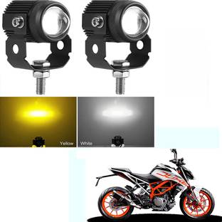 RawatZ DC Power Mini Driving Light 2 Color White & Yellow Spot Beam (Pack of 2)-086 Fog Lamp Motorbike LED for KTM (12 V, 20 W)