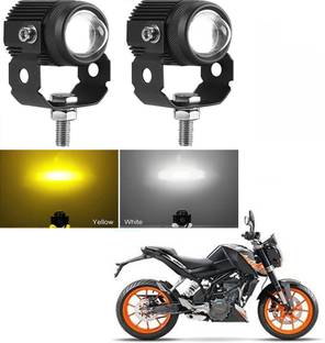 RawatZ DC Power Mini Driving Light 2 Color White & Yellow Spot Beam (Pack of 2)-085 Fog Lamp Motorbike LED for KTM (12 V, 20 W)