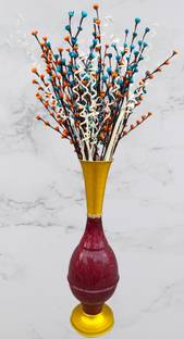 fab n Style Multicolour Home décor Flower Stick Orange, Blue Rose, Dried Twigs Artificial Flower