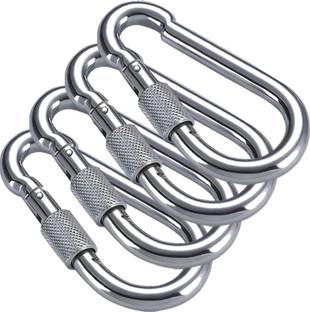 B fit Heavy Solid Snap Hook Carabiner Set of 4 size 10 MM Weight Lifting Bar