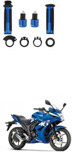 PRTEK 7/8 Handle Bar CNC Aluminum Rubber Handlebar Hand Grips 195 Handle Bar Grip For Suzuki Gixxer SF