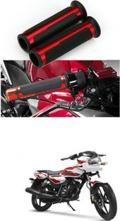 PRTEK 7/8 Handle Bar CNC Aluminum Rubber Handlebar Hand Grips 29 Handle Bar Grip For TVS Phoenix 125