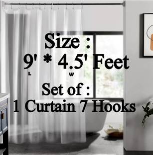 Declooms 275 cm (9 ft) Door PVC Transparent Curtain Single Curtain