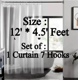 Declooms 366 cm (12 ft) PVC Transparent Door Curtain Single Curtain