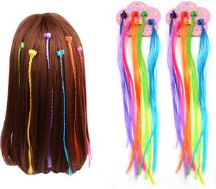 Shihen Kids Hair Extensions with Hair Clips Hair Braid Hair Clips Hair Claw Clips Braid Extension