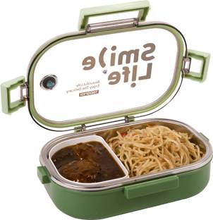 WISHKEY Air Tight Leak Proof Stainless Steel Lunch Box With Small Box for Kids & Adults 2 Containers Lunch Box