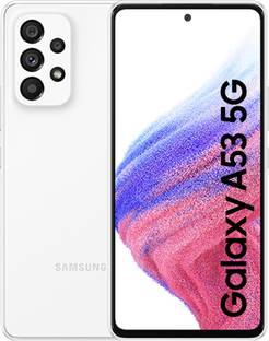 Add to Compare SAMSUNG Galaxy A53 (Awesome White, 128 GB) 4785 Ratings & 88 Reviews 6 GB RAM | 128 GB ROM | Expandable Upto 1 TB 16.51 cm (6.5 inch) Full HD+ Display 64MP + 12MP + 5MP + 5MP | 32MP Front Camera 5000 mAh Lithium Ion Battery Exynos Octa Core Processor Processor 1 Year Manufacturer Warranty for Device and 6 Months Manufacturer Warranty for In-Box ₹29,990 ₹38,990 23% off Free delivery Save extra with combo offers Bank Offer