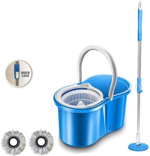 Shivonic Magic Dry Bucket Mop - 360 Degree Self Spin Wringing Mop Set