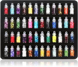 Utrust 48 Bottles/Set 3D Nail Art Charms Kit, Random Nail Art Glitter Sequins