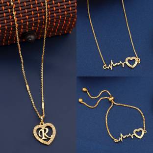 BOGHRA SALES Diamond Gold-plated Plated Alloy Chain Set