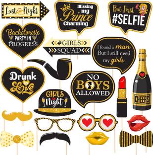 ZYOZI Bachelor Party Photo Booth Props - 20 Pieces - Funny Bachelor Party Ideas(Gold) Photo Booth Board