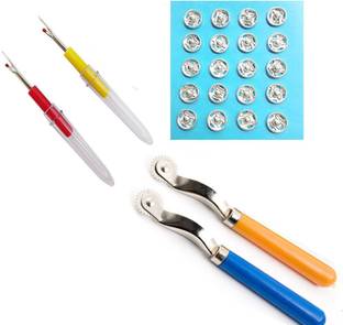 Crafts Haveli 3 Items Combo : 2 Seam Ripper, 2 Tracing Wheel & Tich Button Sewing Kit
