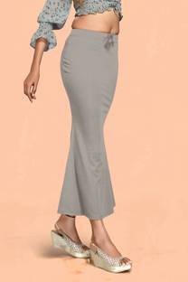 SCUBE DESIGNS Flare Comfy Saree Shapewear Grey (L) Nylon Blend Petticoat