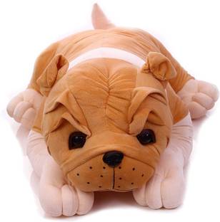 Hug 'n' Feel tuffed Plush Bull Dog Soft Toy for Kids, Realistic Pet Animal Puppy  - 55 cm