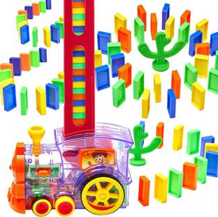 HIRNAYA Dominos Train Blocks Set With Lights & Sounds Domino Toy for Kids Boys and Girls