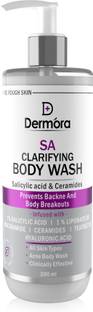DERMORA SA Clarifying Body Wash, 2% Salicylic Acid Ceramides, For Back Acne & Rough Skin