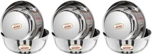 जैगरी 700ml Katora/Big Bowl Set Useful As Mixing/Serving Donga (17cm Diameter, 6) स्टेनलेस स्टील सर्विंग बाउल