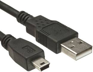 ANDTRONICS Patch Cable 1.5 m USB 2.0 Type A to Mini 5 pin Type B Cable for External HDD / Camera / Card Readers (150cm - 4.5 Feet - 1.5M)