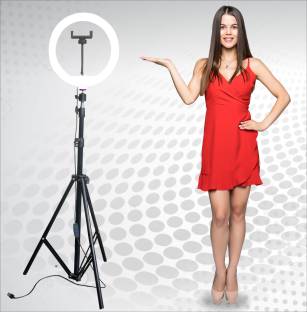 airtech 10" Big LED Ring stand studio light with 7ft tripod for Mobile reels and video Ring Flash