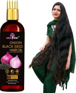 Growkesh Onion Oil - Black Seed Onion Hair Oil - WITH COMB APPLICATOR Hair Oil
