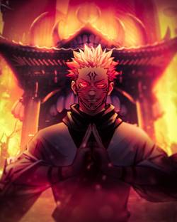 Jujutsu Kiasen Sukuna Domain Expantion Fan Art Poster for Wall and Home décor 12x18 cm Paper Print