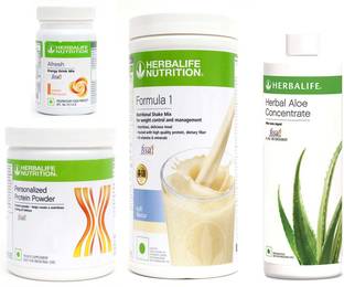 Herbalife Nutrition Formula 1Kulfi Flavor+ Protein + Aloe concentrate + Afresh Peach Protein Shake