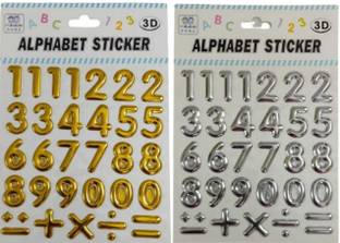 S Mark 2.54 cm 123 Sticker For Color Learning Educational For Kids (Random Color) (1pcs) Reusable Sticker