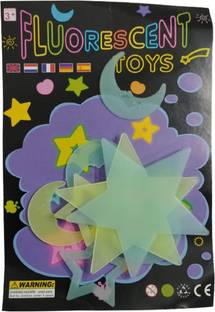 S Mark 12.7 cm Plastic Star And Moon (1) Reusable Sticker