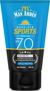 Man Arden Sunscreen - SPF 50 PA+++ Sun Block Sports Sunscreen SPF 70, UVA/UVB PA+++,