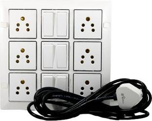 JELECTRICALS Modular Extension Board With 20 Meter Long Wire 6  Socket Extension Boards