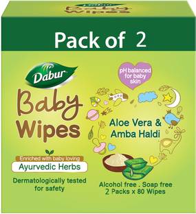 Dabur Baby Wipes with Moisture Lock Cap |Contains Aloevera| No Parabens & Phthalates