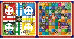 HHS SPORTS Double sided Ludo & Snake-Ladder Board Game |Wooden Board| Strategy & War Board Game