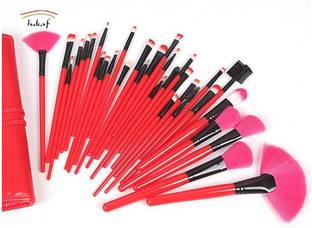 lukaf Soft Cosmetic Makeup Brushes For Face & Eye Makeup Brush Set ( Leather Kit )