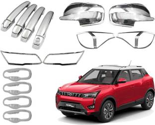 Autxin Exterior Chrome Accessories Combo Kit for XUV 300 Set of 14Pcs Chrome MAHINDRA XUV300 W8 Option Diesel, XUV300 W4 Petrol Side Garnish