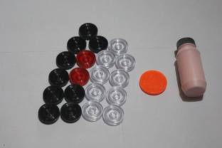 Hyper crystal coins set of 20, with 1 striker and powder Board Game Carrom Pawns